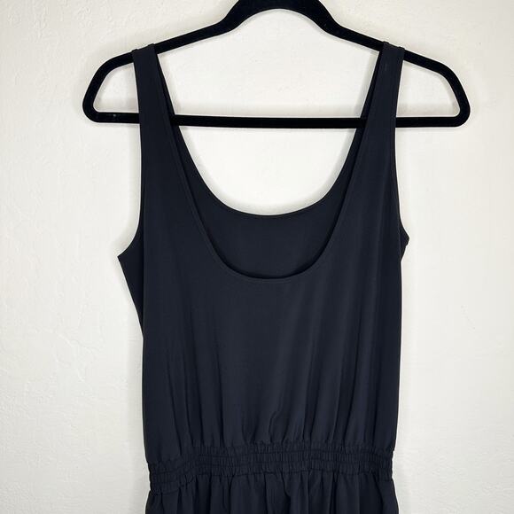 Athleta Roaming Black Sleeveless Smocked Scoop Back Slim Straight Leg Jumpsuit 6 - Picture 11 of 14